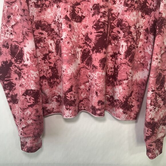 Under Armour Crewneck Cropped Sweatshirt Womens Size Large Pink Camo Long Sleeve - Picture 12 of 12